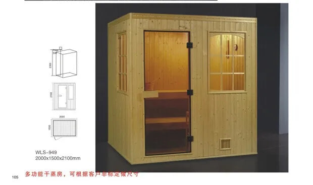 Ecofriendly Outdoor Portable Infrared Sauna Bath Wooden Room Steam Sauna Room